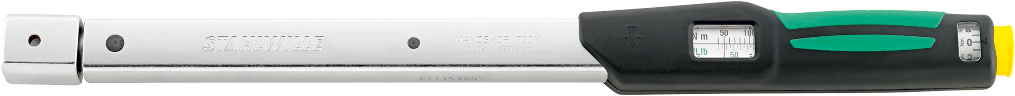 STAHLWILLE 730N/5 FIX Click Torque Wrench, 10 → 50Nm, Rectangular Drive, 9 x 12mm Insert