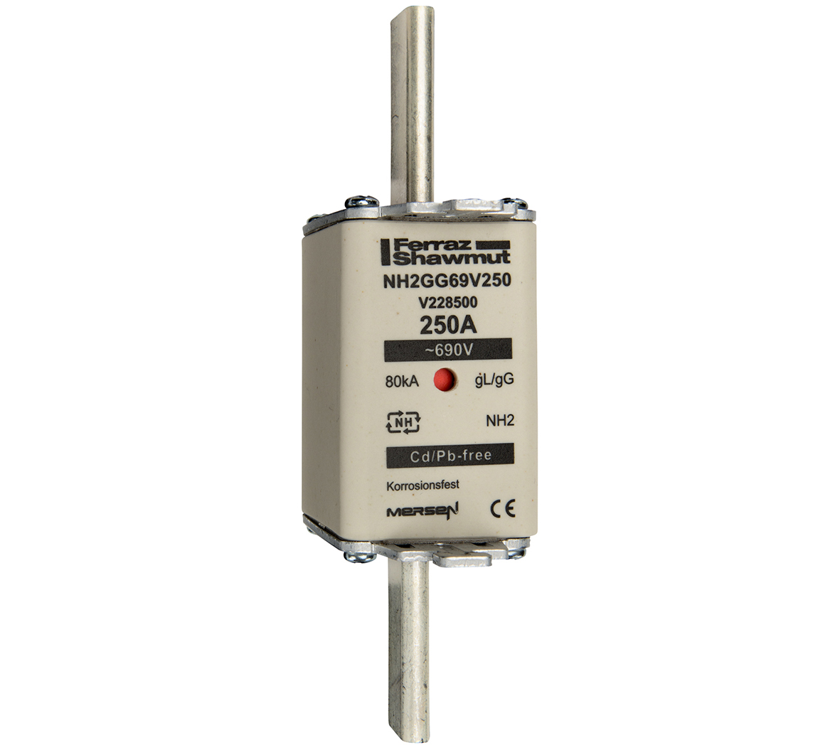 Mersen 250A NH Fuse, NH2, 690V ac