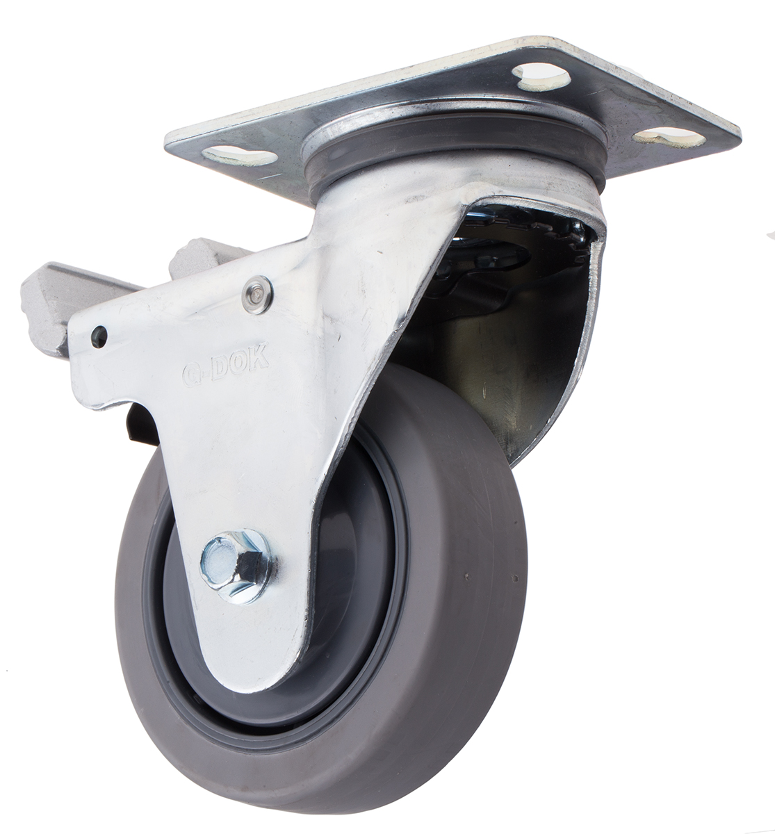 RS PRO Braked Swivel Castor Wheel, 75kg Capacity, 100mm Wheel