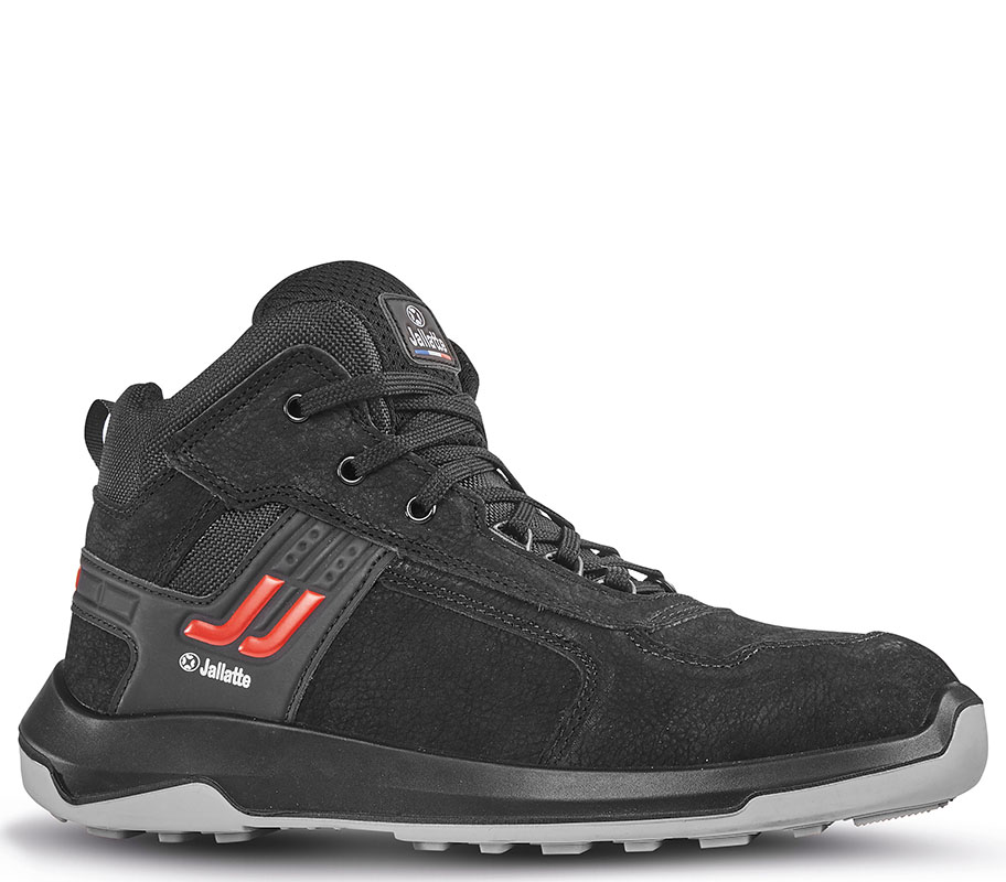 Jallatte JALHYRA JX907 Black, Grey, Red Aluminium Toe Capped Unisex Safety Boots, UK 11, EU 46