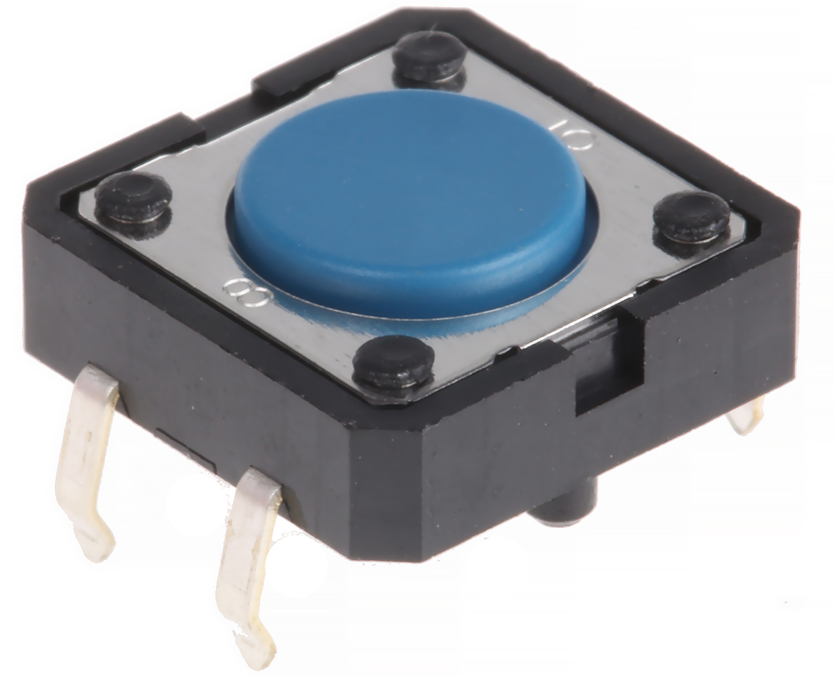 Omron Blue Plunger Tactile Switch, SPST 50 mA @ 24 V dc 0.8mm Through Hole
