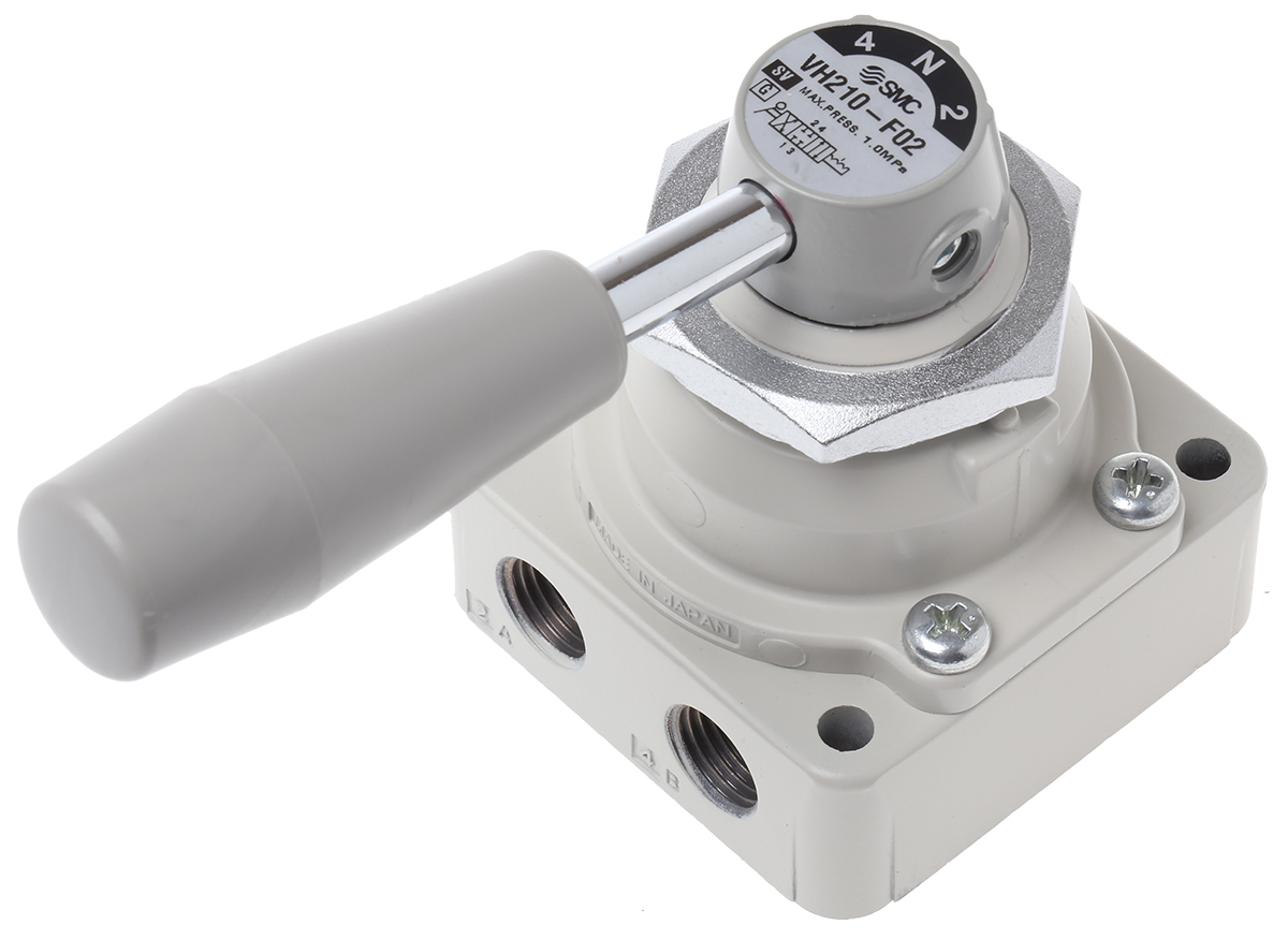 SMC Handle 4/3 Pneumatic Manual Control Valve VH Series, G 1/4, 1/4in, III B