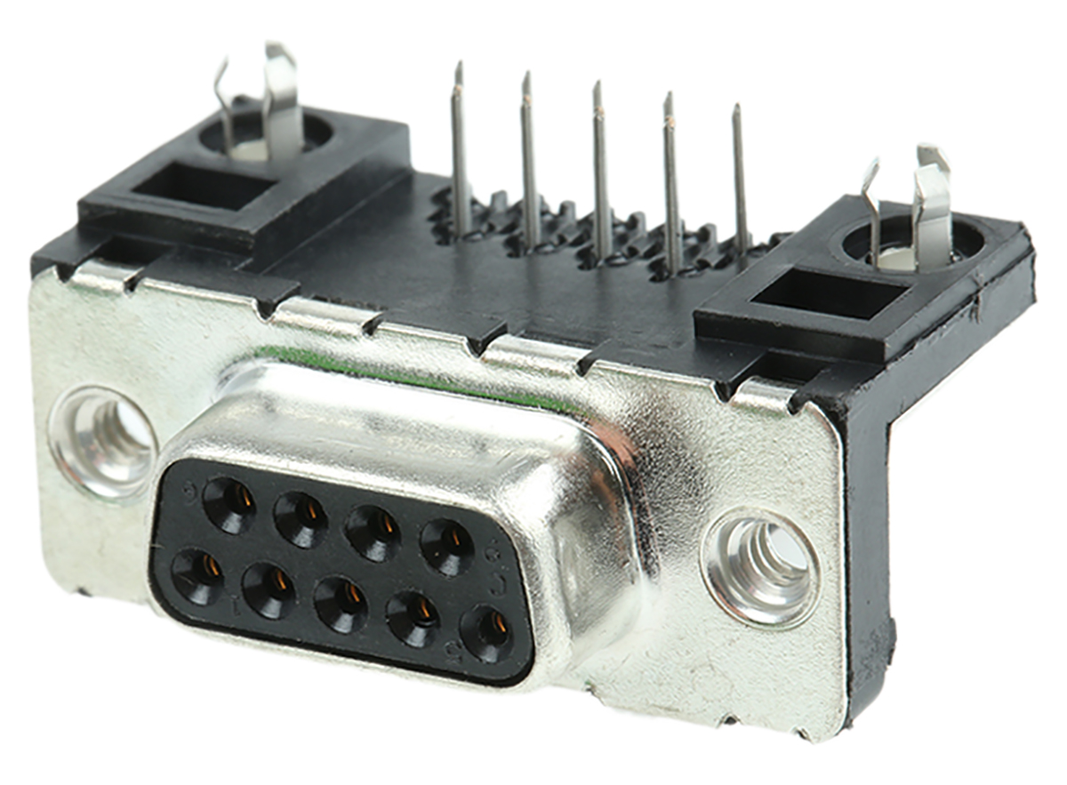 Amphenol Communications Solutions Delta D 9 Way Right Angle Through Hole D-sub Connector Socket, 2.74mm Pitch, with