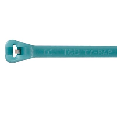 Thomas & Betts Cable Ties, , 375mm x 4.3 mm, Aqua Fluoropolymer, Pk-500