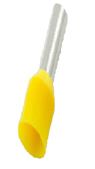 RS PRO Insulated Crimp Bootlace Ferrule, 6mm Pin Length, 0.8mm Pin Diameter, 0.25mm² Wire Size, Yellow
