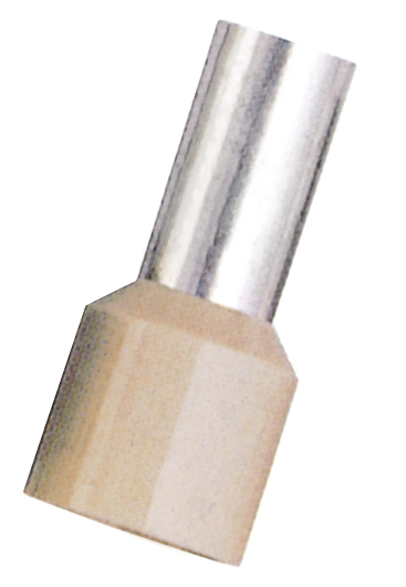 RS PRO Insulated Crimp Bootlace Ferrule, 18mm Pin Length, 8.3mm Pin Diameter, 35mm² Wire Size, Beige