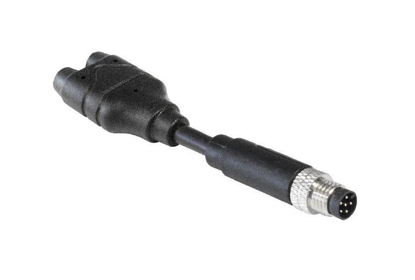 Bulgin Tee Male Pole M8 Plug to 6 Pole M8 Plug Adapter