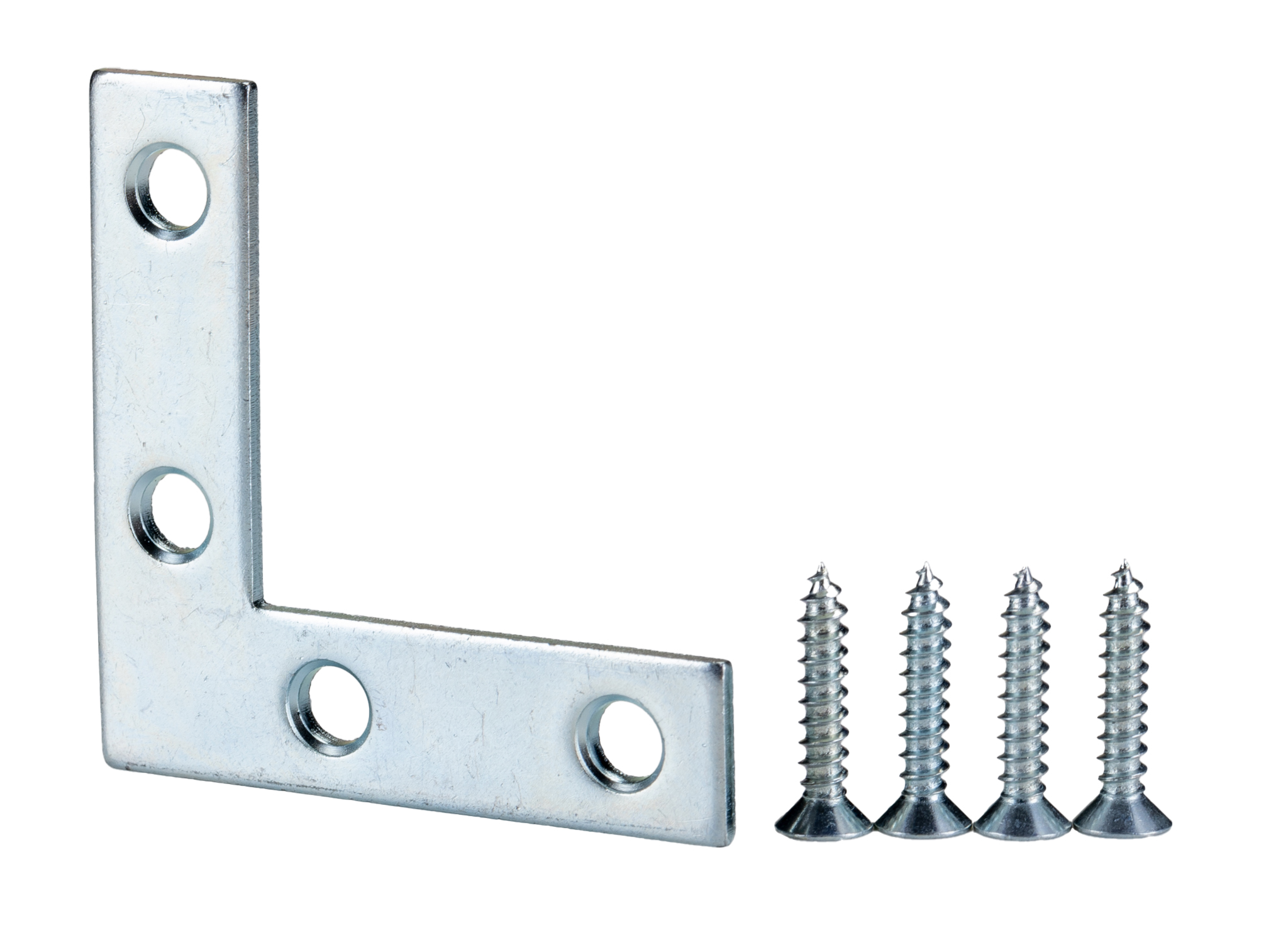 Zinc Plated Steel L Shape Bracket 4 Hole, 50 x 50 x 13mm