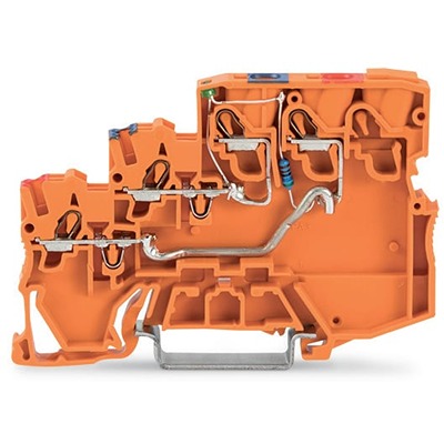 WAGO 2000-5352/1102-953 TOPJOB S Series Orange, 1mm², 3-Level, Push-In Cage Clamp Termination