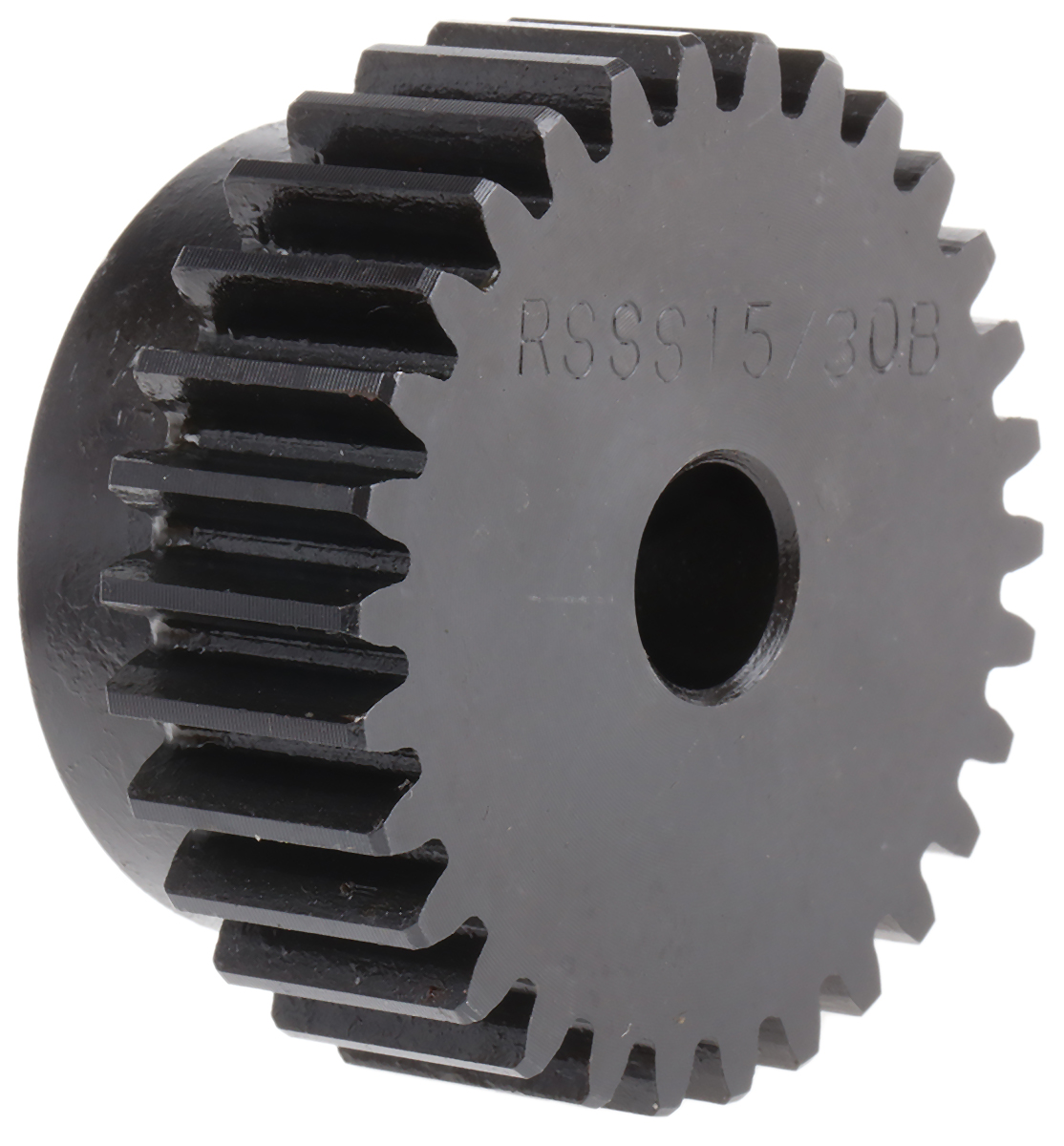 RS PRO Steel 30 Teeth Spur Gear, 1.5 Module, 10mm Bore Diam, 45mm Pitch Diam, 38mm Hub Diam