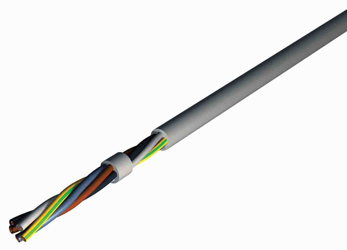 RS PRO H05VVF 1.5 mm² 3 Core Power Cable, H05VV-F, Grey PVC, 50m