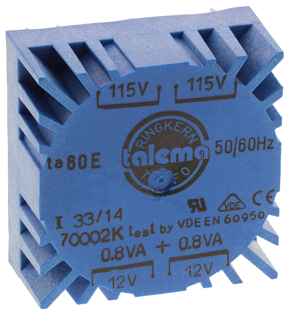Nuvotem Talema 115 V ac, 230 V ac, 2 x 12V ac Toroidal Transformer, 1.6VA 2 Output