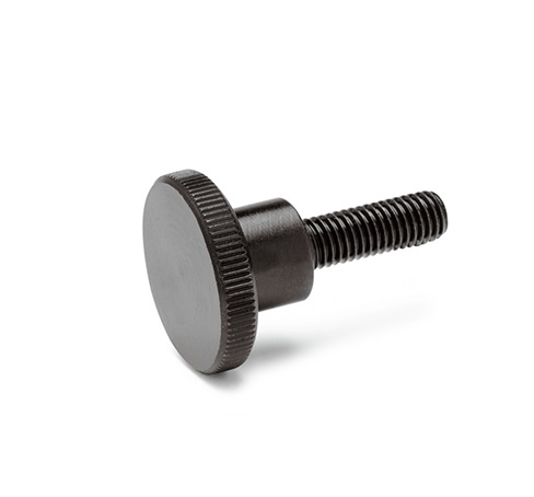 Ganter GN.29715 Black Stainless Steel Knurled Clamping Knob, M5, Threaded Stud