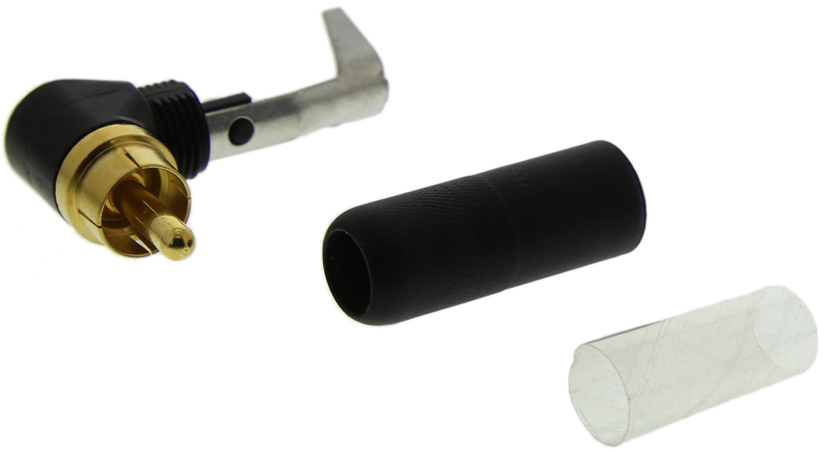Switchcraft Right Angle Cable Mount RCA Plug, Gold, 6A
