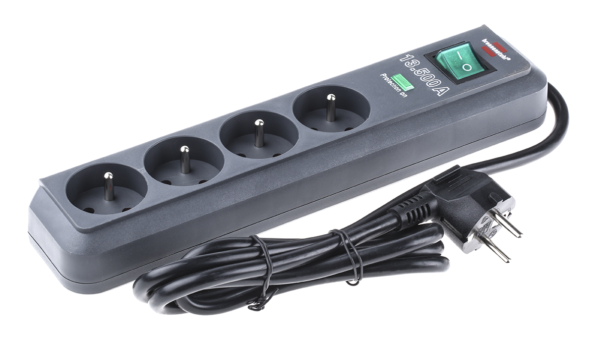 brennenstuhl 1.5m 4 Socket Type E - French Extension Lead, 230 V, IP20