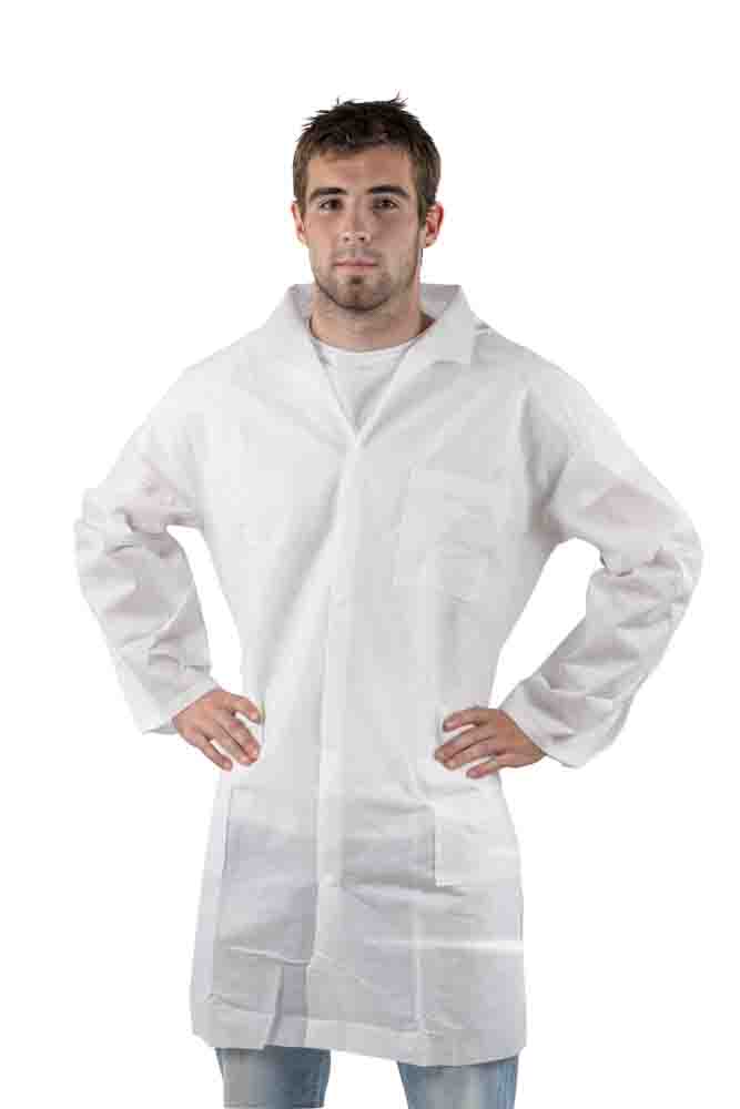 EUROSTAT White Unisex Visitor Coat, XL