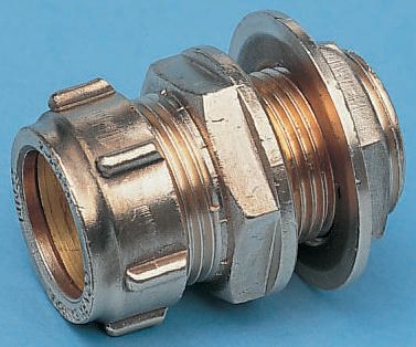 RS PRO Brass Pipe Fitting, Straight Compression Coupler, Male 1/2in 15mm
