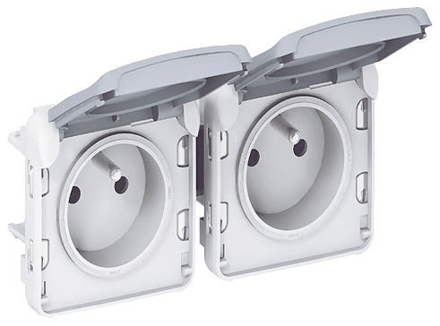 Legrand Plexo White 1 Gang Plug Socket, 16A, Type E - French, Outdoor Use