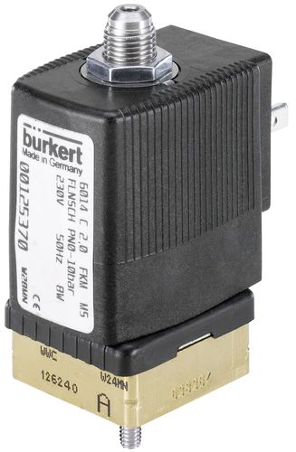 Burkert Solenoid Valve 125370, 3 Port, NC, 230 V ac 1/8 in