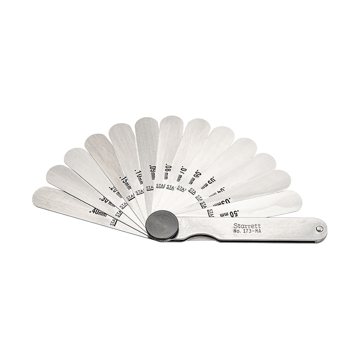 Starrett 173 MA Steel Feeler Gauge, 13 Blades
