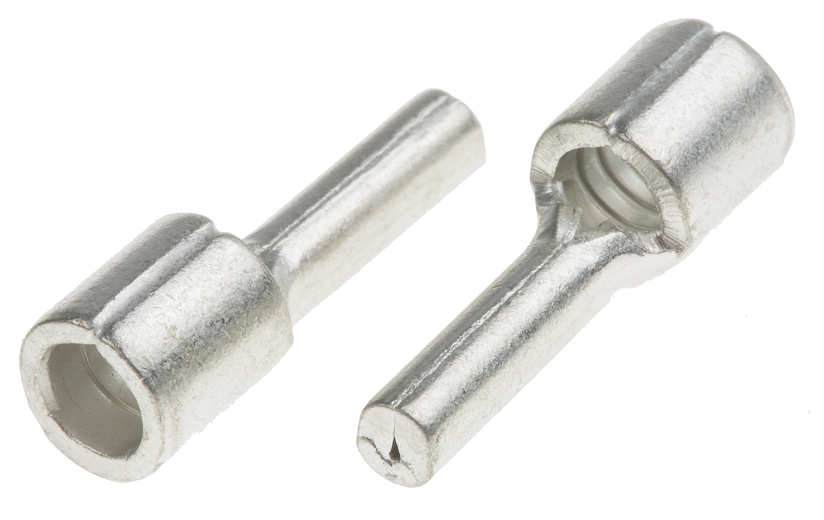 RS PRO Uninsulated Crimp Pin Connector, 4mm² to 6mm², 12AWG to 10AWG, 2.8mm Pin Diameter, 10mm Pin Length