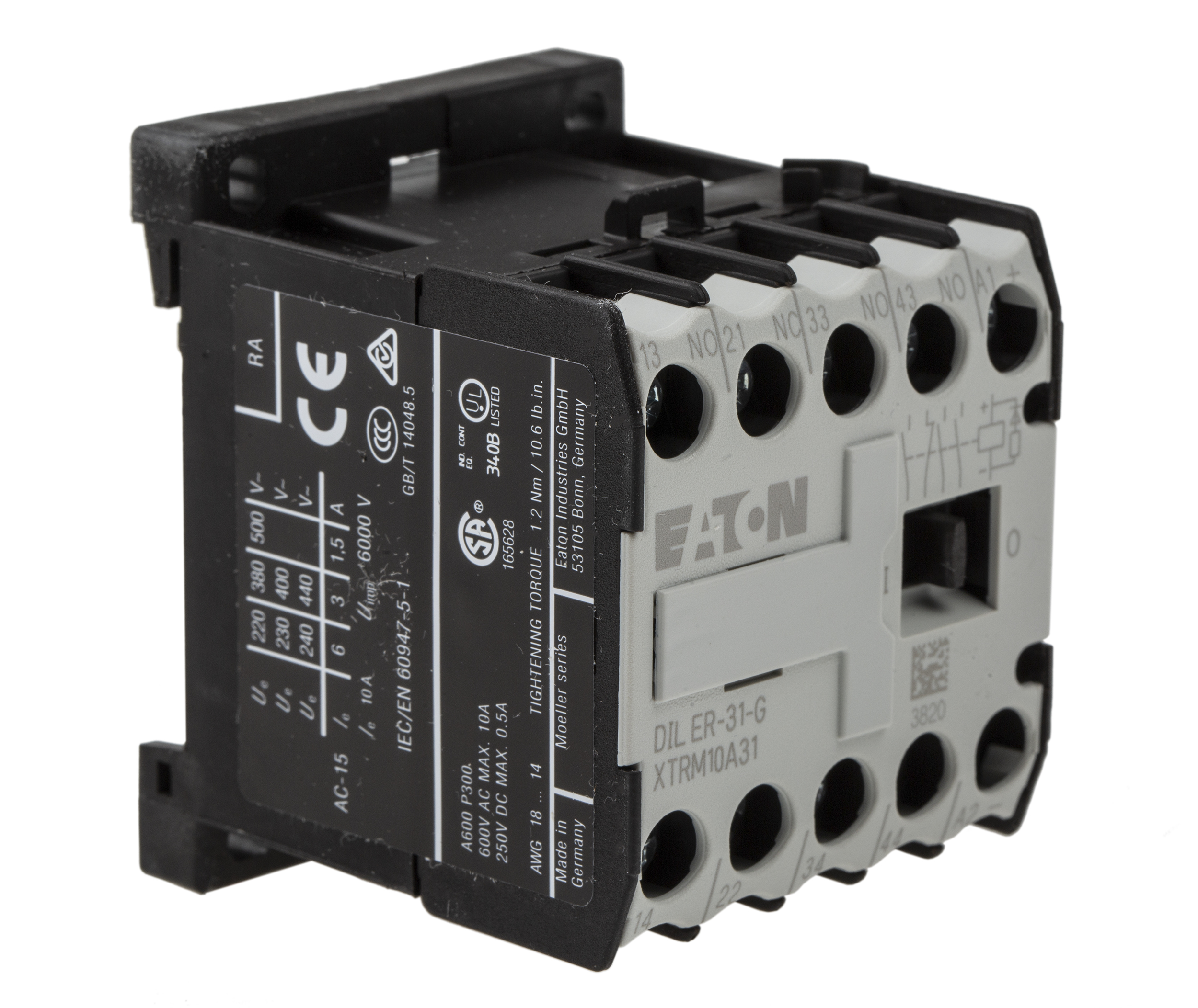 Eaton xStart Contactor, 24 V dc Coil, 4-Pole, 3 A, 3NO + 1NC, 400 V ac