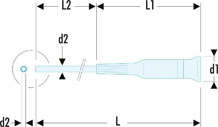 Facom Phillips Precision Screwdriver, PH1 Tip, 168 mm Overall