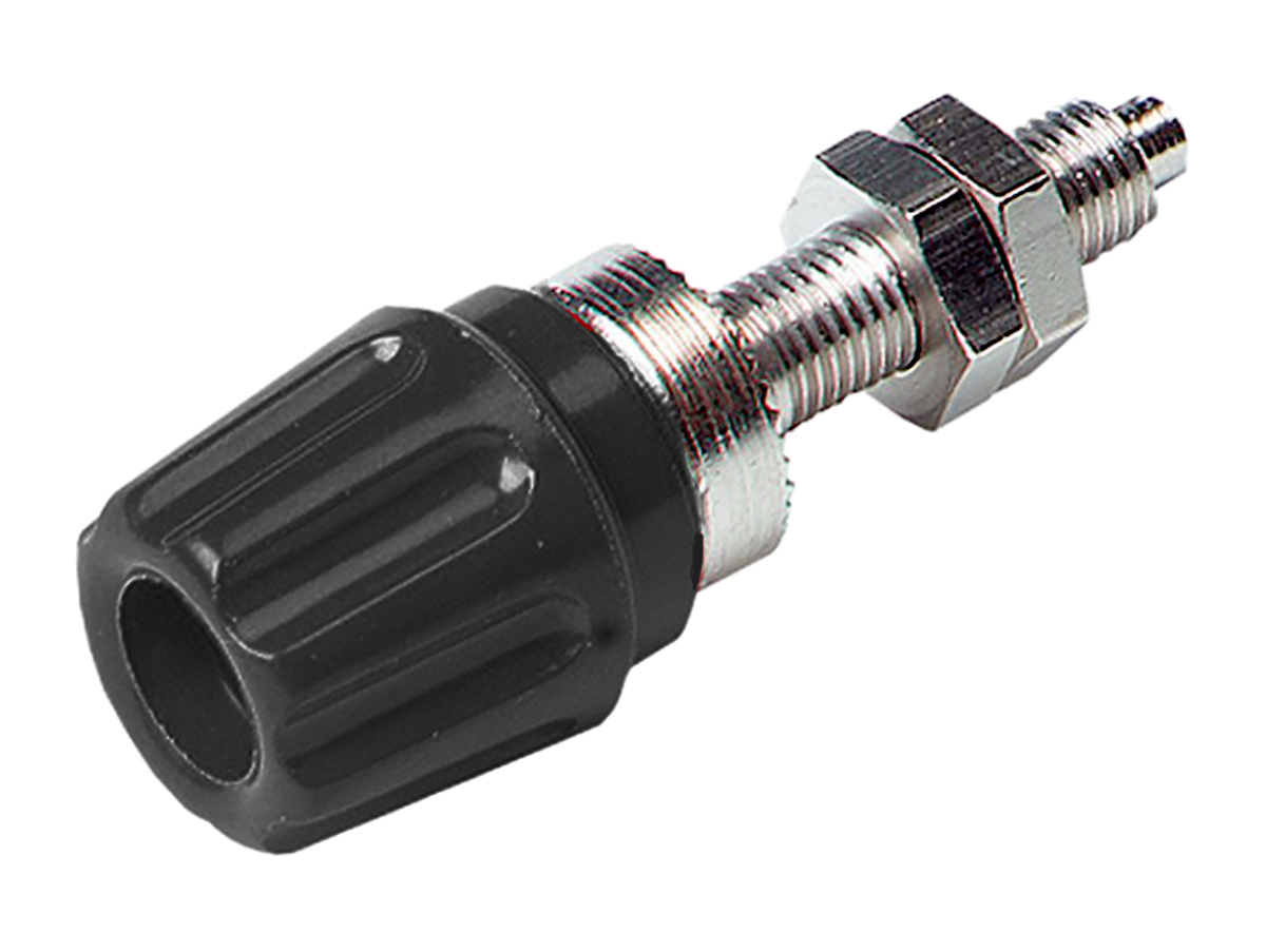 Hirschmann Test & Measurement 63A, Black Binding Post With Brass Contacts and Nickel Plated