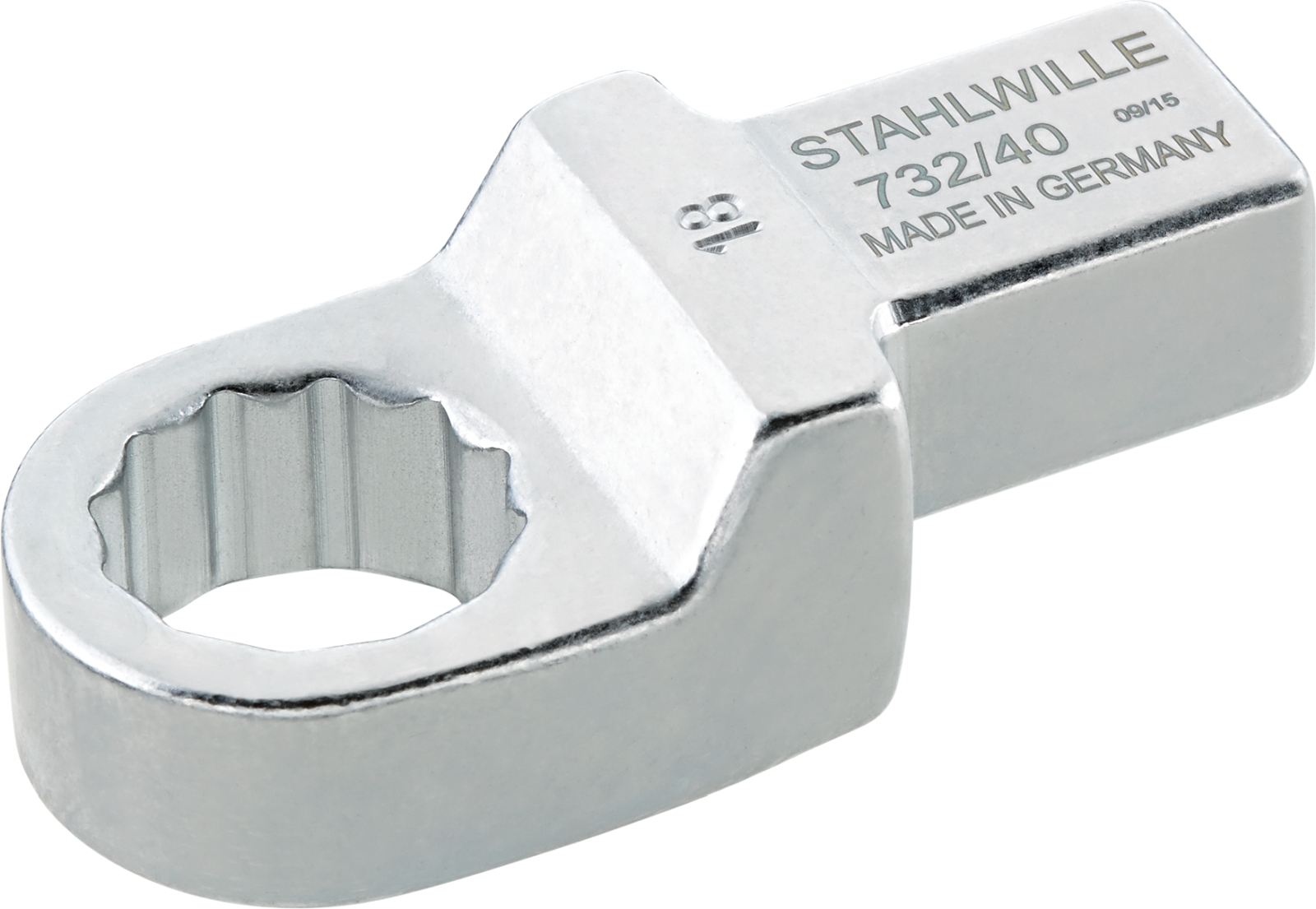 STAHLWILLE 732/40 Series Crow Ring Insertion Ring Spanner, 19 mm, 14 x 18mm Insert, Chrome Plated Finish