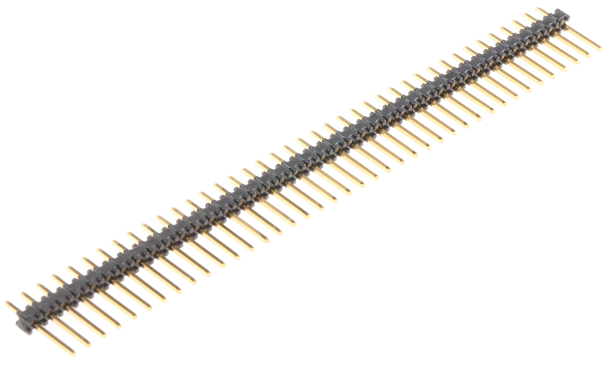 Wurth Elektronik 471 Series Pin Header, 40 Contact(s), 2.54 mm Pitch, 1 Row, Unshrouded