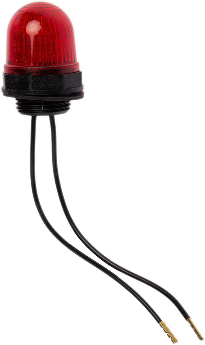 Werma EM 230 Series Red Steady Beacon, 24 V dc, Panel Mount, LED Bulb, IP65