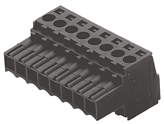 Weidmuller, 3.5mm Pitch, BL, 4 Way, Pluggable Terminal Block, Plug, Cable Mount, Screw Termination, 1615690000