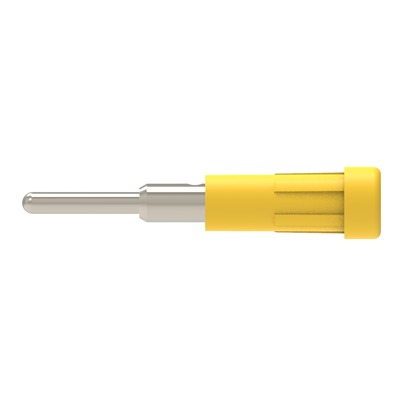 Schutzinger Yellow Female Banana Connector, 2mm Connector, Pin Termination, 10A, 30 V ac, 60 V dc, Nickel Plating