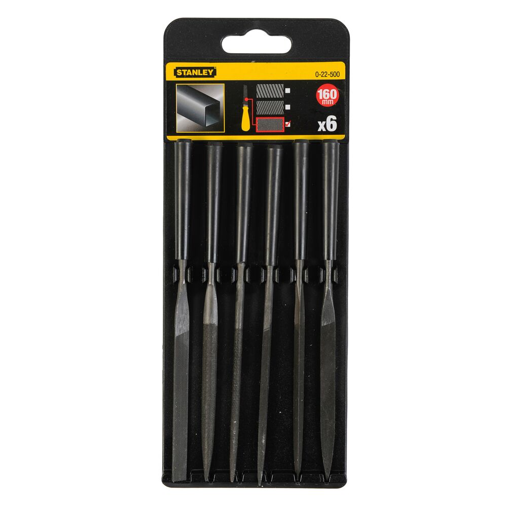 Stanley 230mm, Flat Needle File Set With Soft-Grip Handle