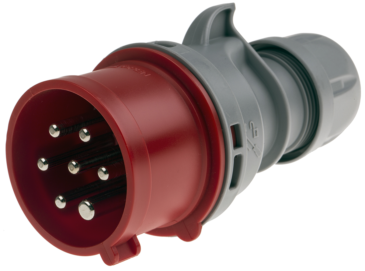 Scame, Optima IP44 Red Cable Mount 6P + E Industrial Power Plug, Rated At 16A, 415 V