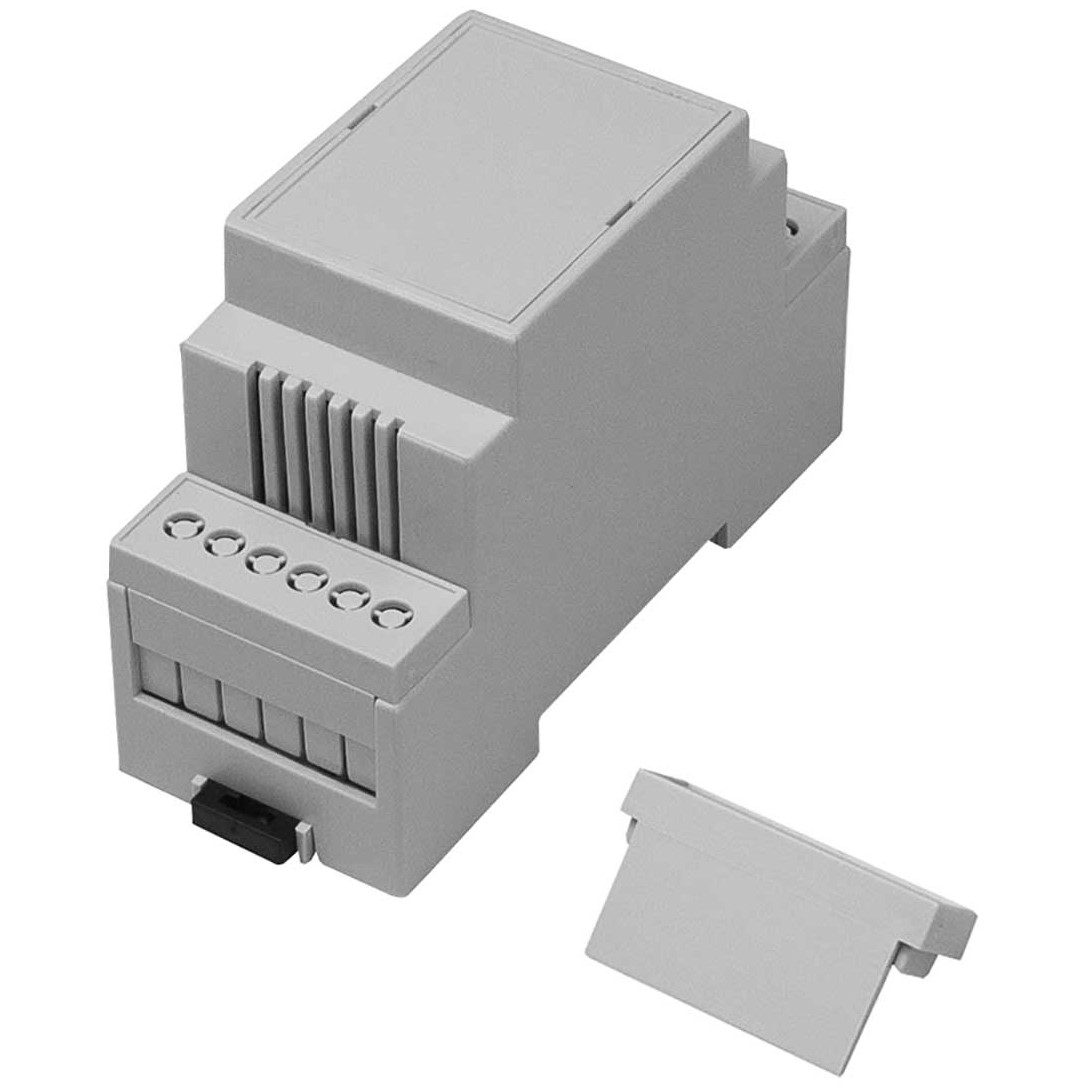 RS PRO Open Top, Vented Sides Enclosure Type, 36 x 90 x 58mm, Polycarbonate DIN Rail Enclosure Kit