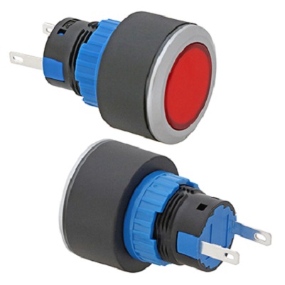 RS PRO Red Panel Mount Indicator, 12V, 22mm Mounting Hole Size, Pin Terminal Termination, IP65