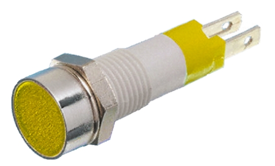 Signal Construct Yellow Panel Mount Indicator, 24 → 28V, 8mm Mounting Hole Size