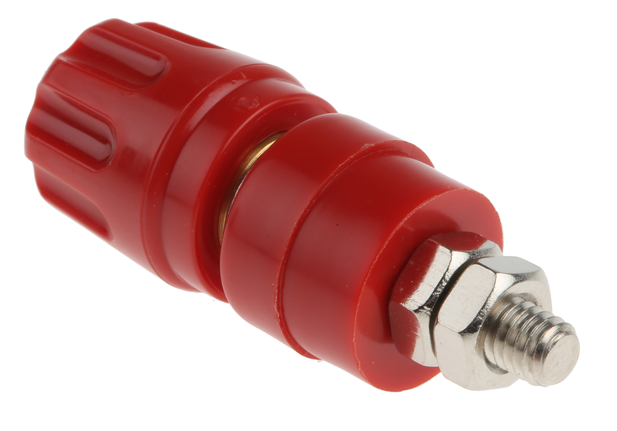 Hirschmann Test & Measurement 35A, Red Binding Post With Brass Contacts and Nickel Plated