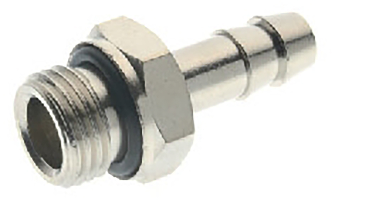 RS PRO Hose Connector Hose Tail Adaptor, BSPP 1/4in 7mm ID, 5 MPa, 50 bar