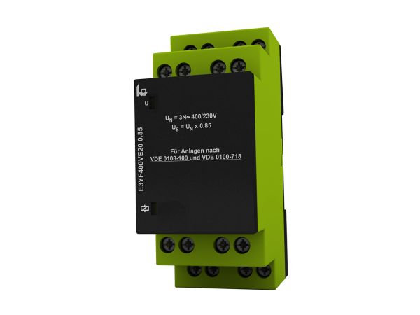 Voltage Monitoring Relay, 1, 3 Phase, DPDT, 400V ac, DIN Rail