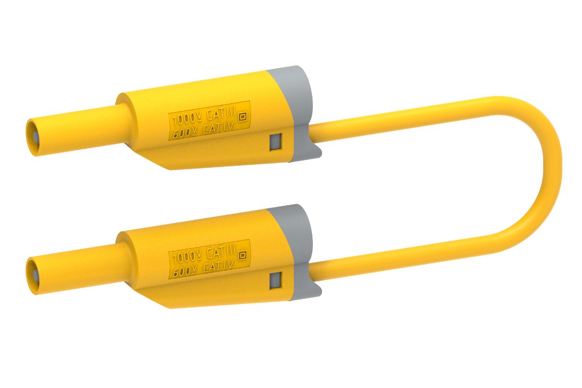 Electro PJP Test lead, 36A, 600V, Yellow, 50cm Lead Length