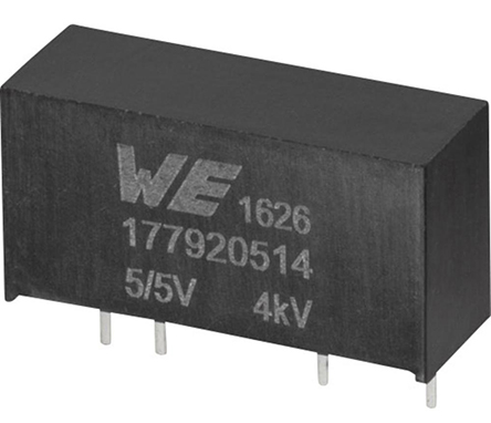Wurth Elektronik 177920514, 1-Channel, Isolated, Un-Regulated DC-DC Converter, 0mA 7-Pin, SIP