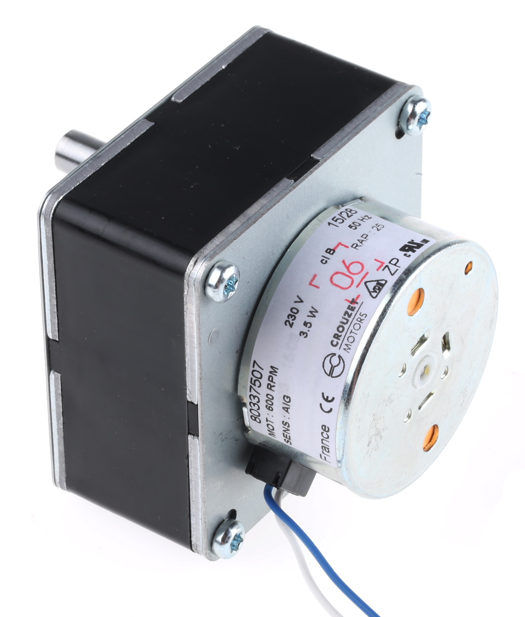 Crouzet Clockwise Synchronous Geared AC Geared Motor, 3.5 W, 230 V