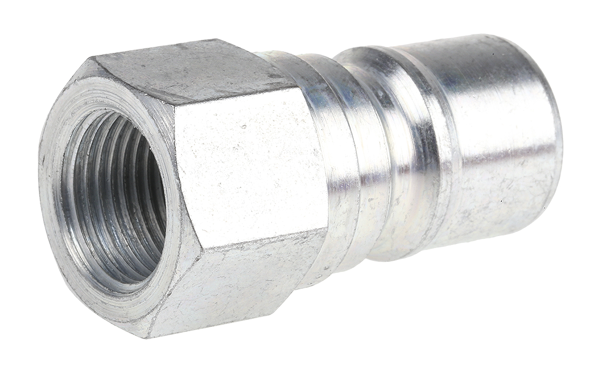 Parker Steel Male Hydraulic Quick Connect Coupling, G 3/8 Female
