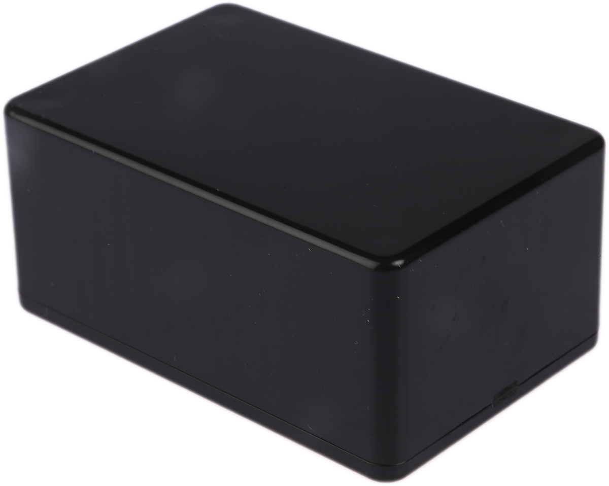 Hammond 1591 Series Black ABS Enclosure, IP54, Black Lid, 85 x 56 x 35mm