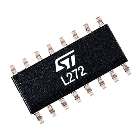 L272D013TR STMicroelectronics, Operational Amplifier, 350 kHz, 16-Pin 28 V SO-16