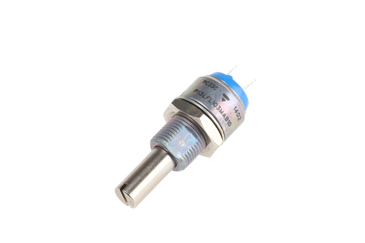 Vishay P13 10kΩ Rotary Potentiometer 1-Gang Panel Mount, P13LFL103MAB10