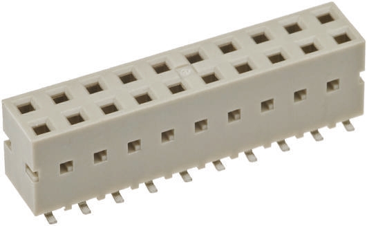 Amphenol Communications Solutions Straight Surface Mount PCB Socket, 6-Contact, 2-Row, 2.54mm Pitch, Solder Termination