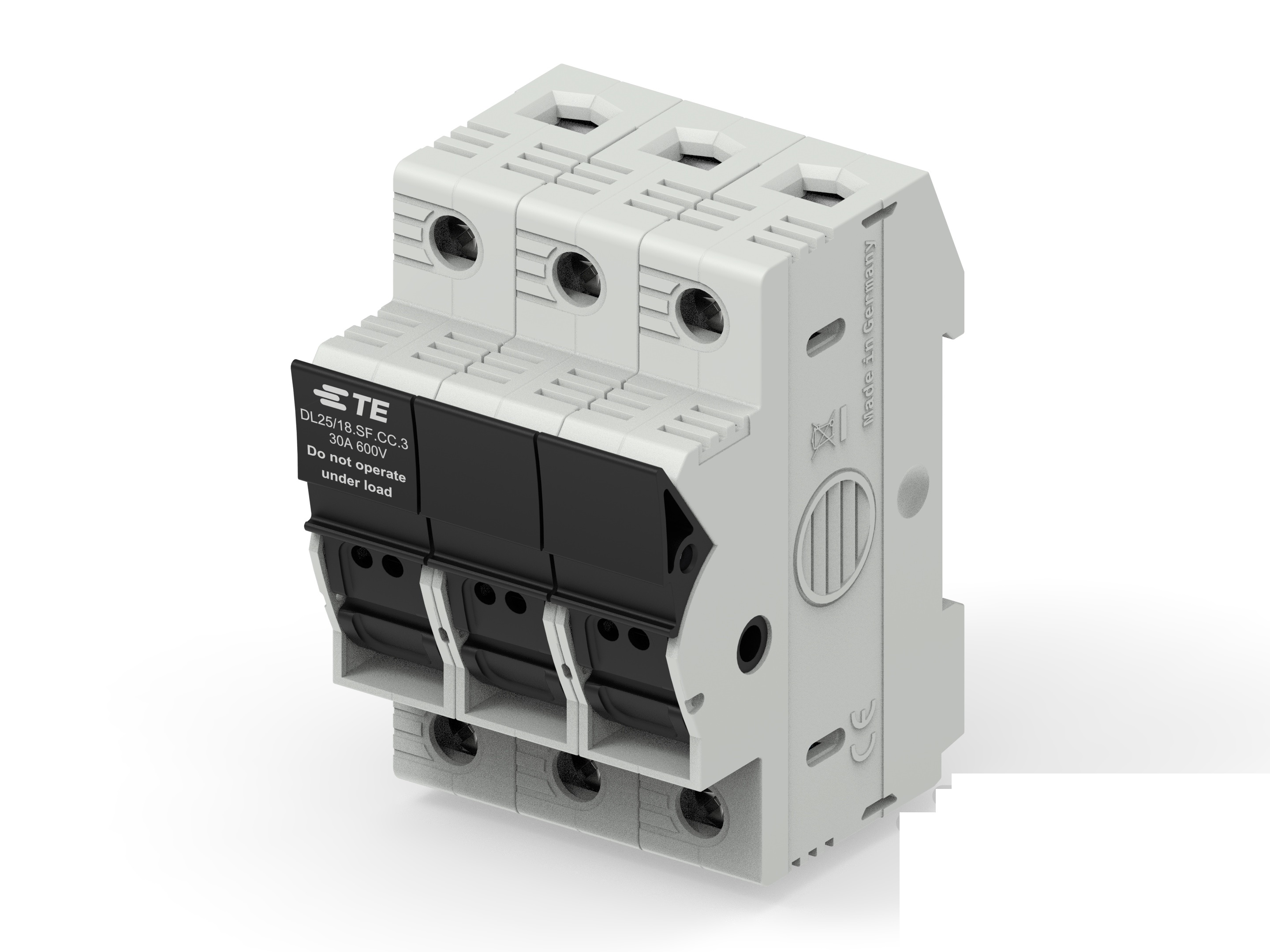 TE Connectivity 30A Fuse Holder for 10 x 38mm Fuse, 3P, 600V